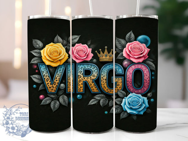 Virgo Zodiac Sign Astrology Horoscope Tumbler, Zodiac Sign Drinkware, 20oz Sublimation Wrap, Astrology Gifts, Virgo Horoscope Cup, Celestial Drinkware, Personalized Zodiac Tumbler Sublimation ToriDesigns 