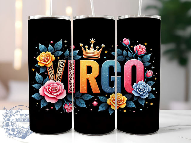 Virgo Zodiac Sign Astrology Horoscope Tumbler, Zodiac Sign Drinkware, 20oz Sublimation Wrap, Astrology Gifts, Virgo Horoscope Cup, Celestial Drinkware, Personalized Zodiac Tumbler Sublimation ToriDesigns 