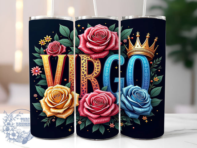 Virgo Zodiac Sign Astrology Horoscope Tumbler, Zodiac Sign Drinkware, 20oz Sublimation Wrap, Astrology Gifts, Virgo Horoscope Cup, Celestial Drinkware, Personalized Zodiac Tumbler Sublimation ToriDesigns 