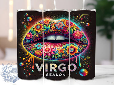 Virgo Zodiac Sign Cosmic Lips Tumbler, Zodiac Sign Drinkware, Cosmic Lips Design, 20oz Sublimation Wrap, Astrology Gifts, Virgo Season Cup, Celestial Themed Tumbler Sublimation ToriDesigns 
