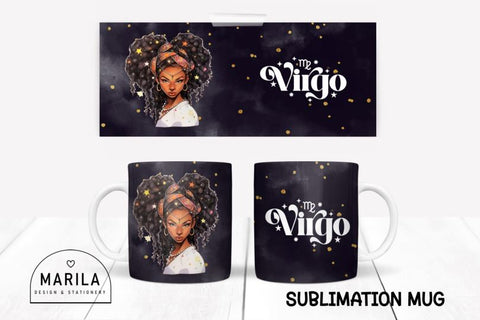 Virgo Zodiac Sign Mug Sublimation, design Coffee Mug Sublimation Marilakits 