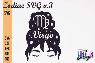 Virgo Zodiac SVG |Zodiac Signs SVG Design | Astrology Design SVG The T Store Design 