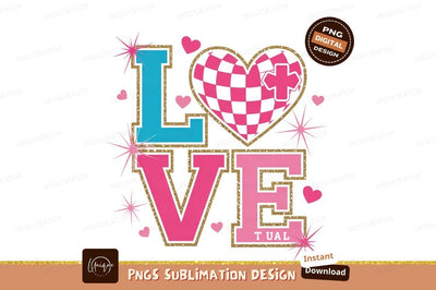 Virtual Love Heart Sublimation Design Graphic Sublimation Designangry 