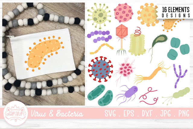 Virus and Bacteria Clipart Bundle SVG dapiyupi store 
