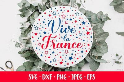 Vive la France SVG. Bastille Day round sign SVG LaBelezoka 