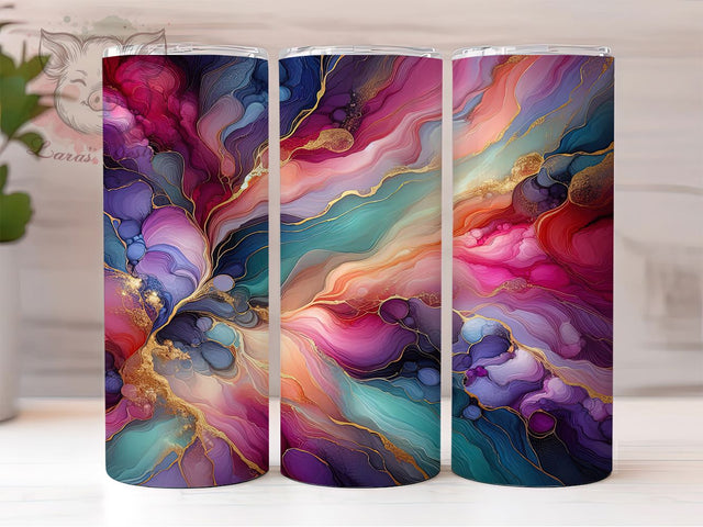 Vivid Neon Rainbow Marble Tumbler, Rainbow Bright Wrap, 20oz Tumbler Sublimation, Seamless Psychedelic Design, Electric Color Tumbler, Vivid Marble Wrap, Trippy Neon Sublimation Sublimation Lara' s Designs 