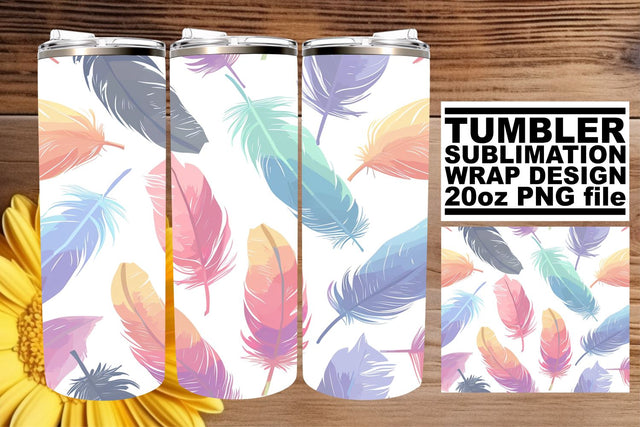 Vivid Plume Delight Tumbler Wrap Sublimation 20oz Sublimation afrosvg 