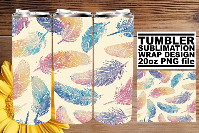 Vivid Plume Harmony Tumbler Design 20oz Sublimation afrosvg 