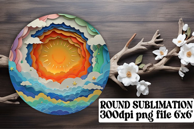 Vivid Sunbeam Sublimation: Circular Ornaments Sublimation afrosvg 
