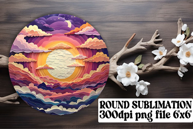 Vivid Sunbeam Sublimation: Circular Ornaments Sublimation afrosvg 