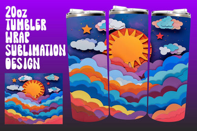 Vivid Sunset Tumbler Sublimation Collection Sublimation afrosvg 