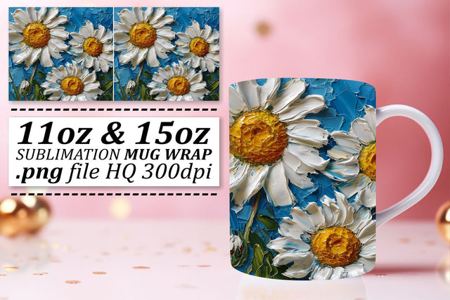 Vividly Beautiful Oil Paint Pattern on Your Sublimation Mug Wrap - 11oz & 15oz Sublimation afrosvg 