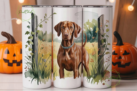 Vizsla Dog Watercolor 20oz Tumbler Wrap Sublimation PixelChick 