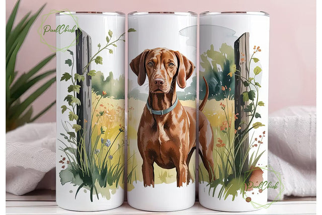 Vizsla Dog Watercolor 20oz Tumbler Wrap Sublimation PixelChick 