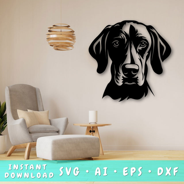 Vizsla Laser SVG Cut File, Vizsla Glowforge File, Vizsla DXF, Vizsla Wall Art SVG SVG HappyDesignStudio 