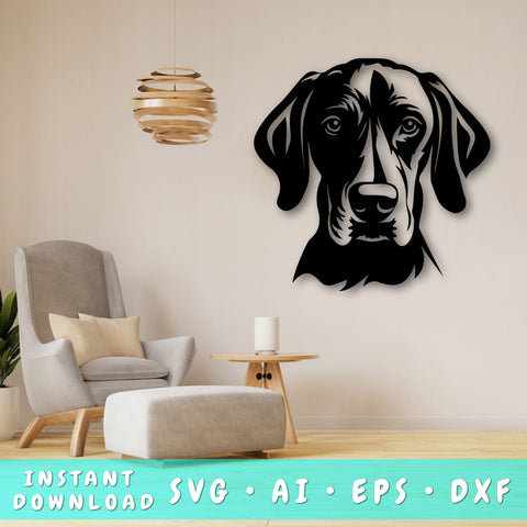 Vizsla Laser SVG Cut File, Vizsla Glowforge File, Vizsla DXF, Vizsla Wall Art SVG SVG HappyDesignStudio 