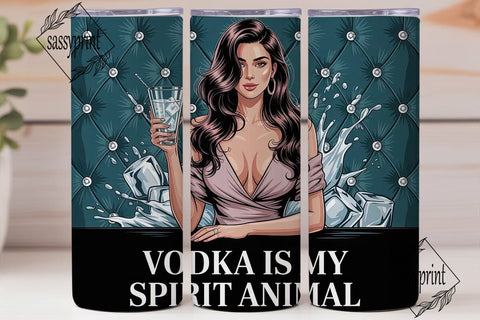 Vodka Spirit Animal 20oz Tumbler Wrap Sublimation sassyprint 