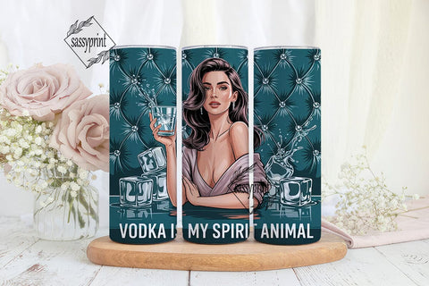 Vodka Spirit Animal 20oz Tumbler Wrap Sublimation sassyprint 