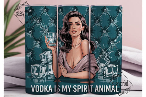 Vodka Spirit Animal 20oz Tumbler Wrap Sublimation sassyprint 