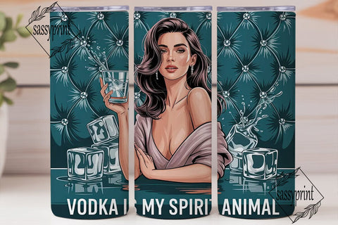 Vodka Spirit Animal 20oz Tumbler Wrap Sublimation sassyprint 