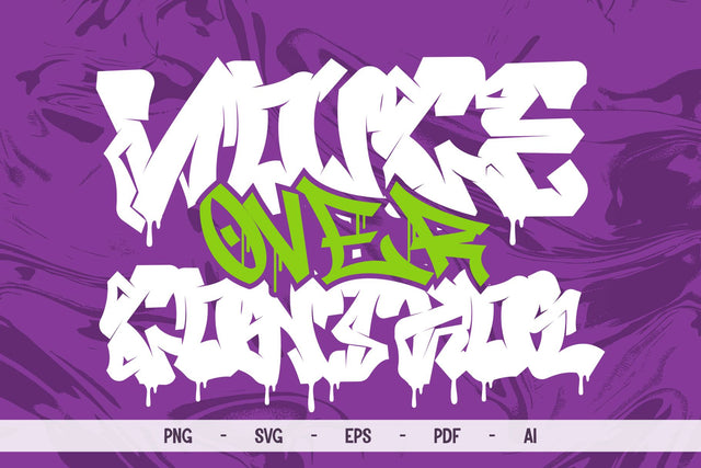 Voice Over Control - Graffiti Drip Style Vector Design SVG Mozzatype 
