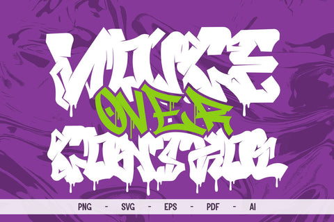 Voice Over Control - Graffiti Drip Style Vector Design SVG Mozzatype 