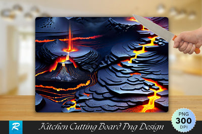 Volcanic Eruption Cutting Board Sublimation Regulrcrative 