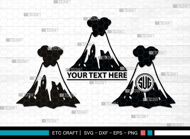 Volcano Monogram, Volcano Silhouette, Volcano SVG, Lava Svg, Smoke Svg, Mountian Svg, Lava River Svg, Volcano Eruption Svg, SB00543 SVG ETC Craft 