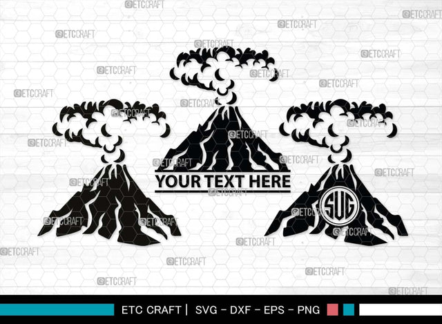 Volcano Monogram, Volcano Silhouette, Volcano SVG, Lava Svg, Smoke Svg, Mountian Svg, Lava River Svg, Volcano Eruption Svg, SB00543 SVG ETC Craft 