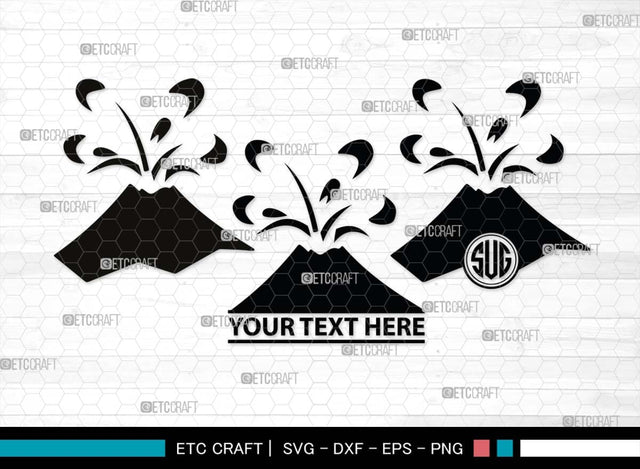 Volcano Monogram, Volcano Silhouette, Volcano SVG, Lava Svg, Smoke Svg, Mountian Svg, Lava River Svg, Volcano Eruption Svg, SB00543 SVG ETC Craft 
