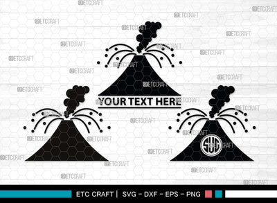 Volcano Monogram, Volcano Silhouette, Volcano SVG, Lava Svg, Smoke Svg, Mountian Svg, Lava River Svg, Volcano Eruption Svg, SB00543 SVG ETC Craft 