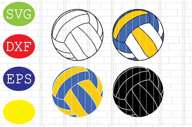 Volleyball Clip Art, Volleyball Svg, Volleyball Cut Files, Game Day Svg, Jpg, Eps, Dxf Files SVG DigitalSvgFiles 