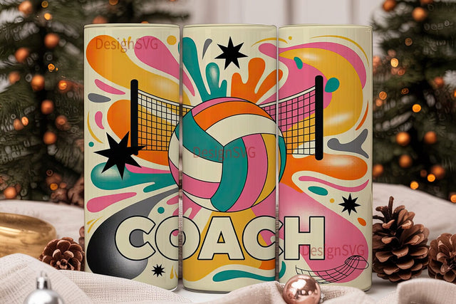 Volleyball Coach 20oz Tumbler Wrap Sublimation DesignSVG 
