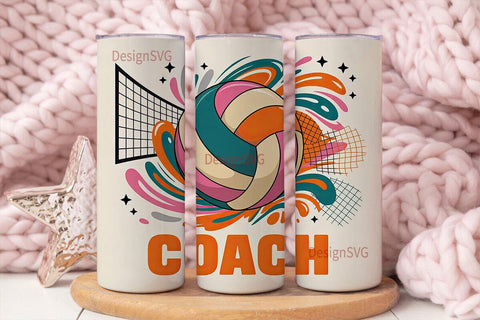 Volleyball Coach 20oz Tumbler Wrap Sublimation DesignSVG 