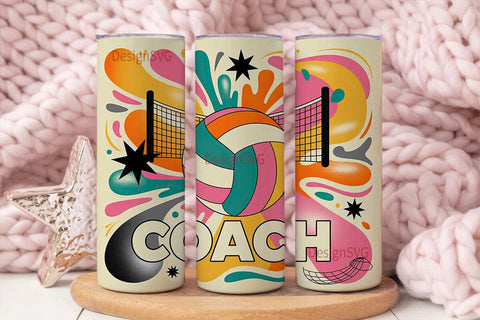 Volleyball Coach 20oz Tumbler Wrap Sublimation DesignSVG 