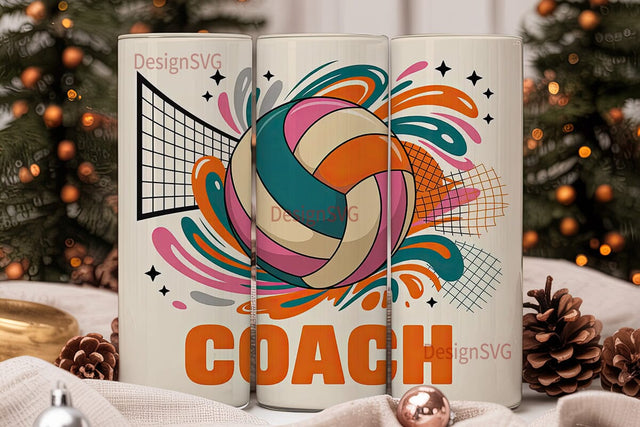 Volleyball Coach 20oz Tumbler Wrap Sublimation DesignSVG 
