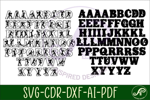 Volleyball female player letters alphabet set x 57 SVG APInspireddesigns 