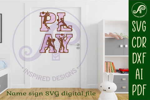 Volleyball female player letters alphabet set x 57 SVG APInspireddesigns 