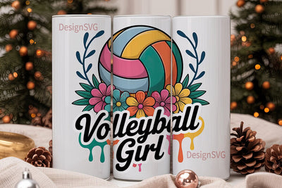 Volleyball Girl 20oz Tumbler Wrap Sublimation DesignSVG 