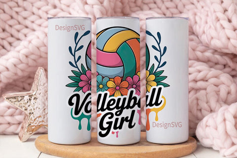 Volleyball Girl 20oz Tumbler Wrap Sublimation DesignSVG 