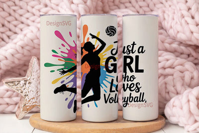Volleyball Girl 20oz Tumbler Wrap Sublimation DesignSVG 