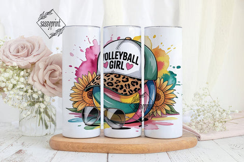 Volleyball Girl 20oz Tumbler Wrap Sublimation sassyprint 