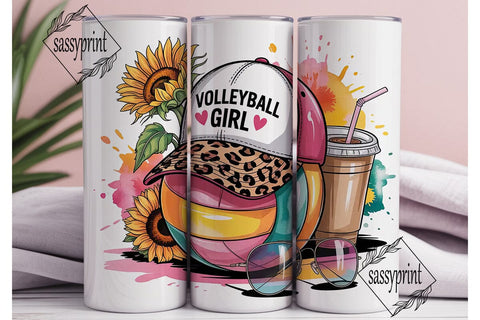 Volleyball Girl 20oz Tumbler Wrap Sublimation sassyprint 