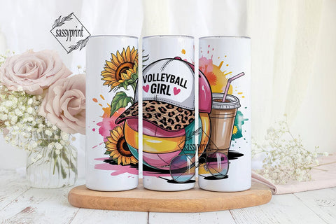 Volleyball Girl 20oz Tumbler Wrap Sublimation sassyprint 