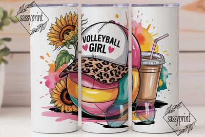 Volleyball Girl 20oz Tumbler Wrap Sublimation sassyprint 