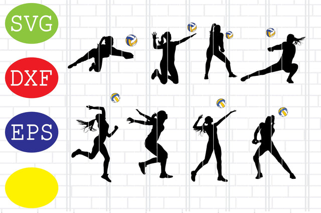 Volleyball Girl Player Svg, Volleyball Cut Files, Game Day Svg, Jpg, Eps, Dxf Files SVG DigitalSvgFiles 