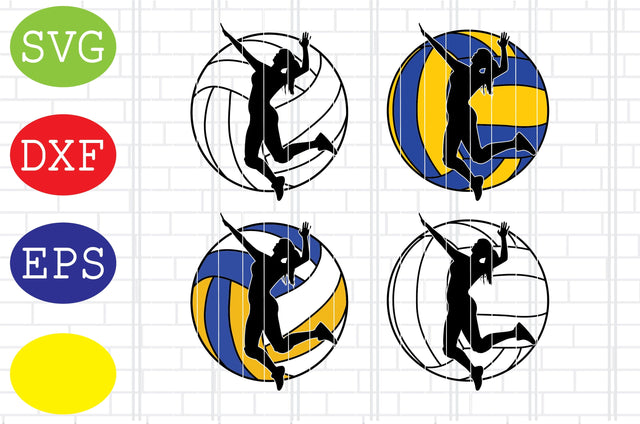 Volleyball Girl Player Svg, Volleyball Svg, Volleyball Clipart, Game Day Svg, Jpg, Eps, Dxf Files SVG DigitalSvgFiles 