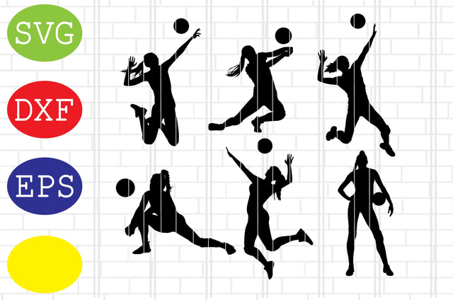 Volleyball Girl Player Svg, Volleyball Svg, Volleyball Cut Files, Game Day Svg, Jpg, Eps, Dxf Files SVG DigitalSvgFiles 