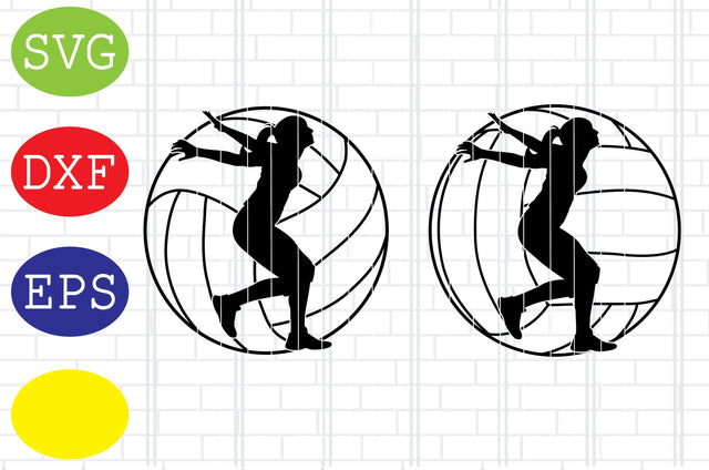 Volleyball Girl Player Svg, Volleyball Vector, Game Day Svg, Jpg, Eps, Dxf Files SVG DigitalSvgFiles 