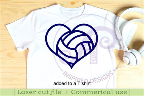 Volleyball heart laser cut wall sign SVG APInspireddesigns 